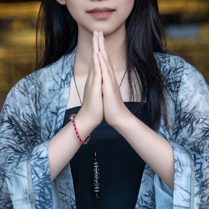 Bransoletka Buddha Stones Red String 925 ze srebra próby 925 Safe Luck