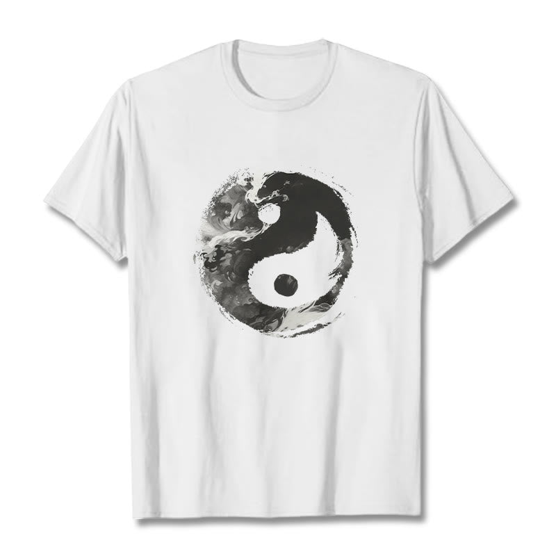 Koszulka z bawełny Buddha Stones Yin Yang - Biały - 2XL - image 1