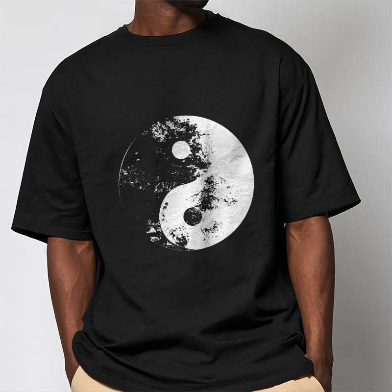 Koszulka z nadrukiem Buddha Stones Yin Yang Tai Chi Wzór Bawełna T-shirt - image 7