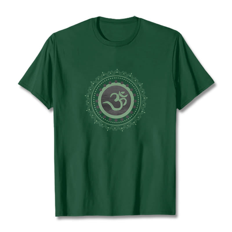 Koszulka z nadrukiem Buddha Stones Om Mandala Wzór Bawełna T-shirt - ForestGreen - 2XL - image 17