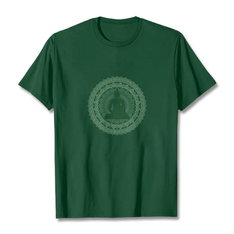 Koszulka z bawełny z motywem Buddha Stones - ForestGreen - 2XL - image 6