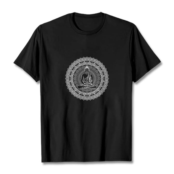Koszulka z bawełny z motywem Buddha Stones - Czarny - 2XL - image 8