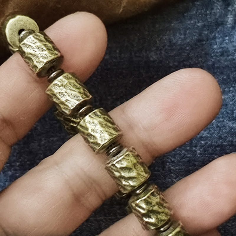 Bransoletka szczęścia z motywem krateru meteorytu z miedzi i Buddha Stones