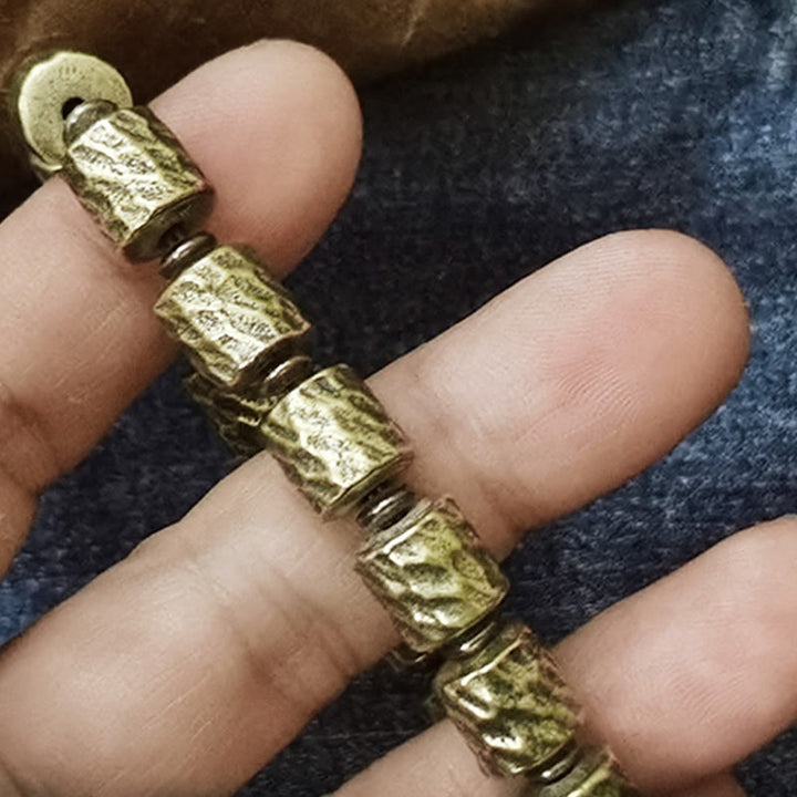 Bransoletka szczęścia z motywem krateru meteorytu z miedzi i Buddha Stones