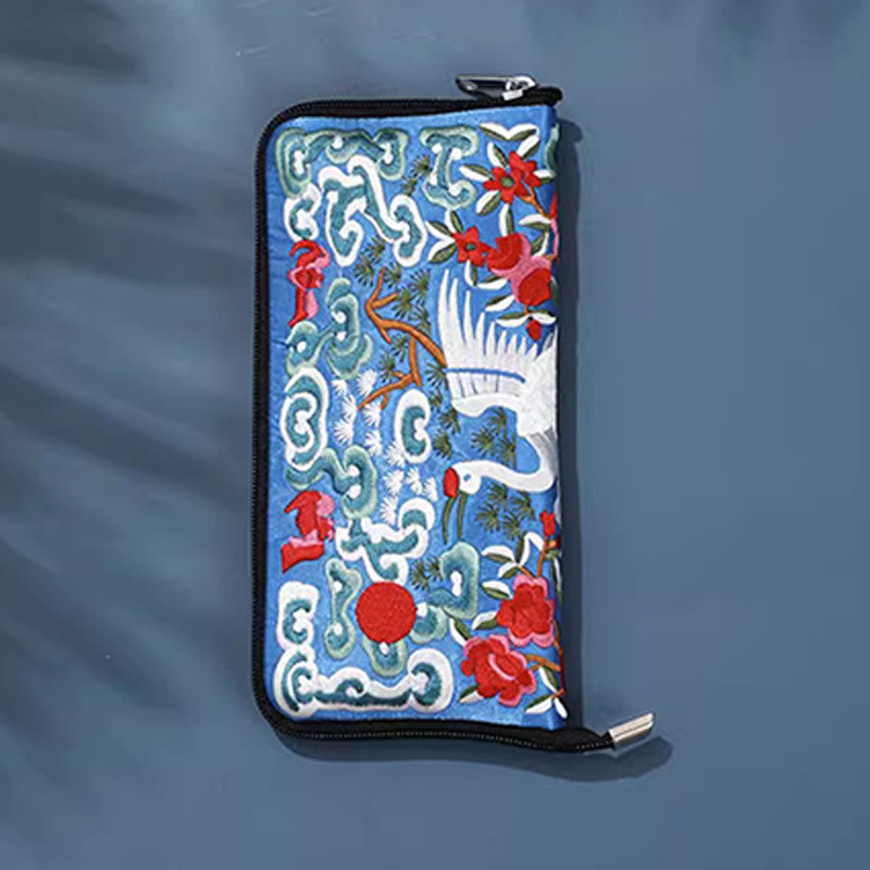 Buddha Stones Mityczna Bestia Feniks Smok Qilin Su Haft Bilet Folder Przechowywanie Podróż Zakupy Torebka Torebka