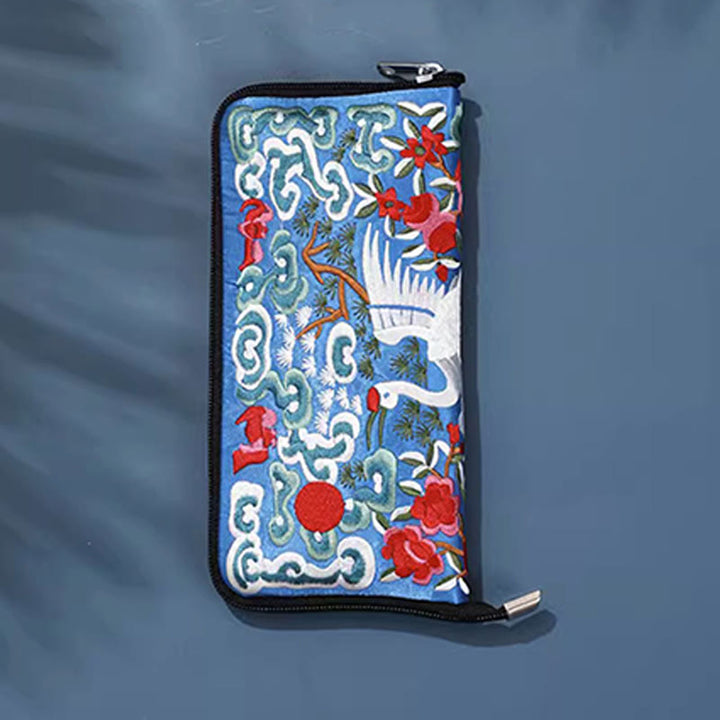 Buddha Stones Mityczna Bestia Feniks Smok Qilin Su Haft Bilet Folder Przechowywanie Podróż Zakupy Torebka Torebka