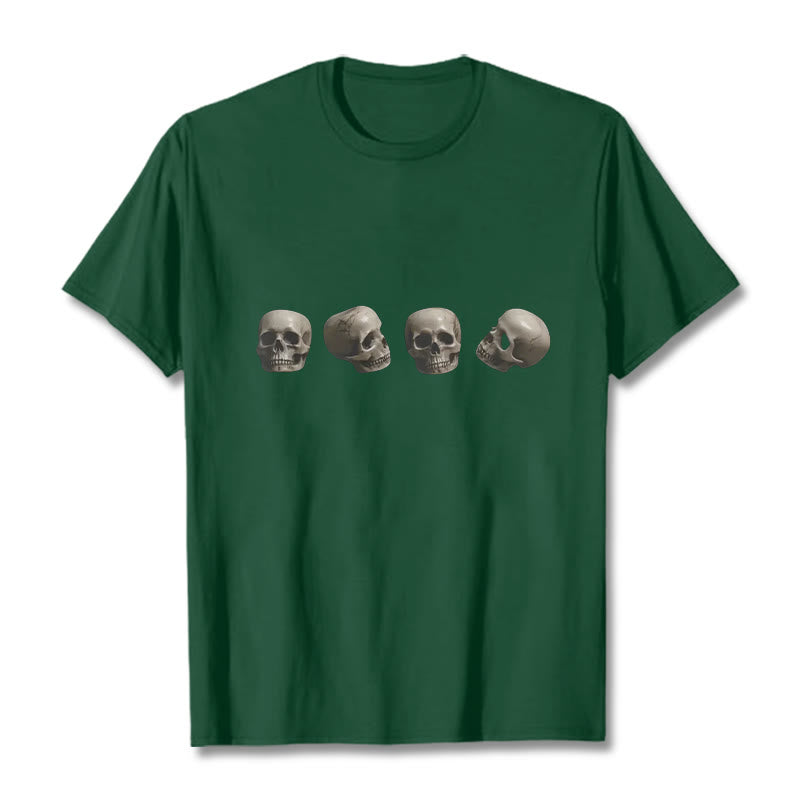 Buddha Stones Tybetańskie Władca Trupów Las Czaszki Wzór Koszulka T-shirt - Leśna zieleń - 2XL - image 8