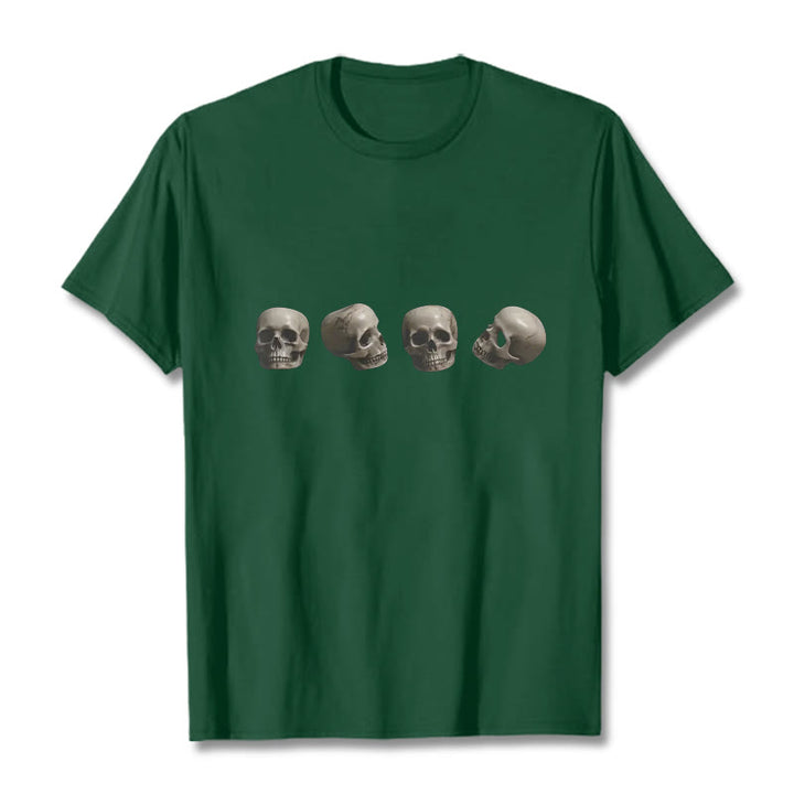 Buddha Stones Tybetańskie Władca Trupów Las Czaszki Wzór Koszulka T-shirt - Leśna zieleń - 2XL - image 8