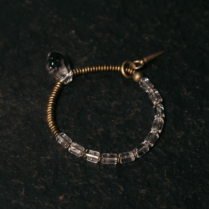 Bransoletka szczęścia z Buddha Stones z miedzi i białego kryształu