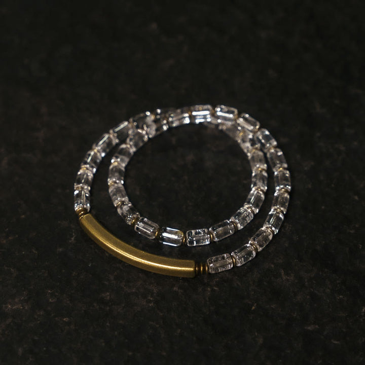 Bransoletka z białego kryształu i miedzi z Buddha Stones przynosząca szczęście