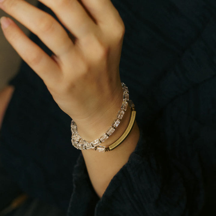 Bransoletka z białego kryształu i miedzi z Buddha Stones przynosząca szczęście