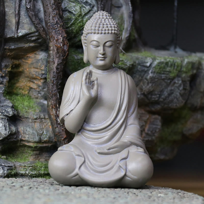 Buddha Stones Mała Medytacja Modlitwa Żywica Statua Buddy Współczucie Dekoracja Biurka Domowego