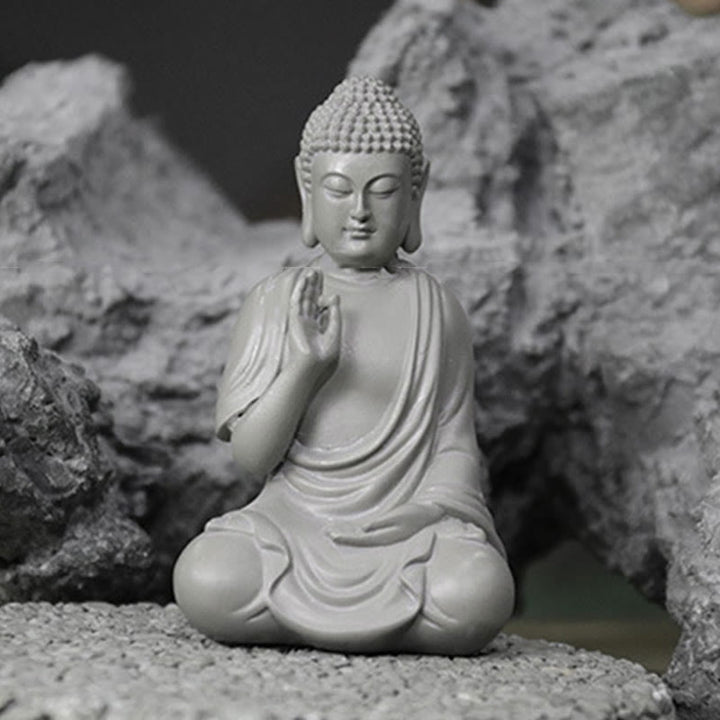 Buddha Stones Mała Medytacja Modlitwa Żywica Statua Buddy Współczucie Dekoracja Biurka Domowego