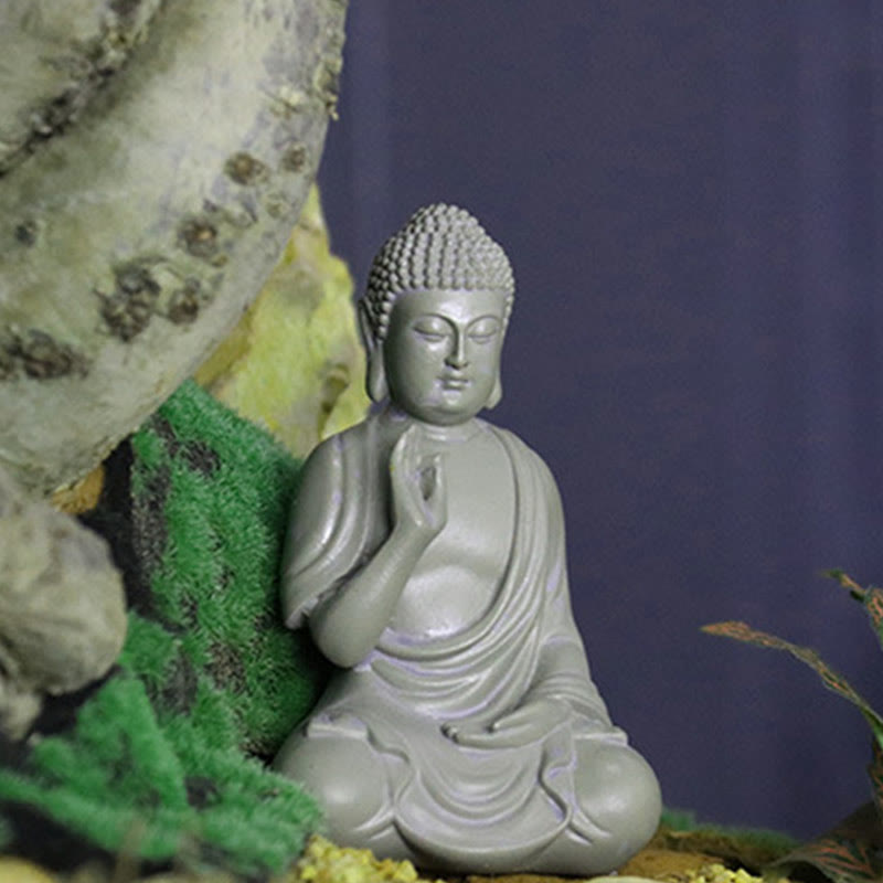 Buddha Stones Mała Medytacja Modlitwa Żywica Statua Buddy Współczucie Dekoracja Biurka Domowego