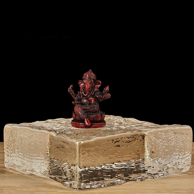 Buddha Stones Mini Mały Ganesh Ganpati Słoń Medytacja Statua Odbicie Żywicy Dekoracja Domu