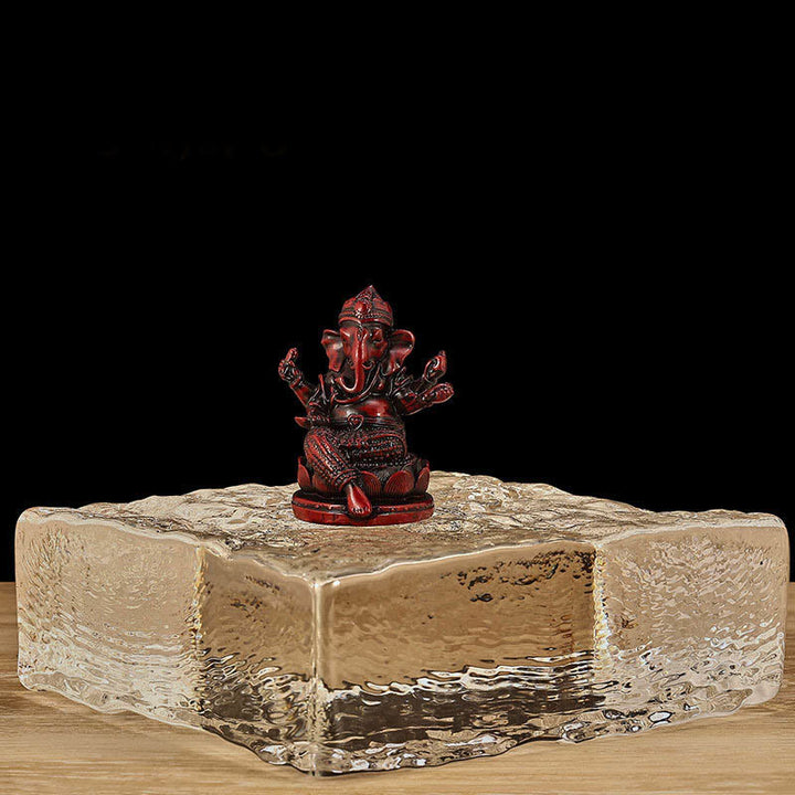 Buddha Stones Mini Mały Ganesh Ganpati Słoń Medytacja Statua Odbicie Żywicy Dekoracja Domu