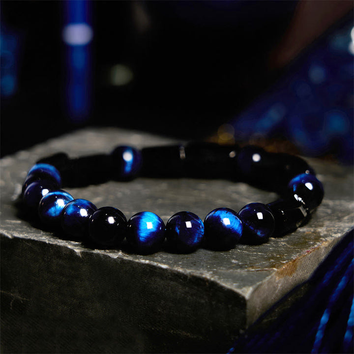 Bransoletka Buddha Stones Blue Tiger Eye Black Tourmaline Strength