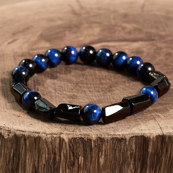 Bransoletka Buddha Stones Blue Tiger Eye Black Tourmaline Strength