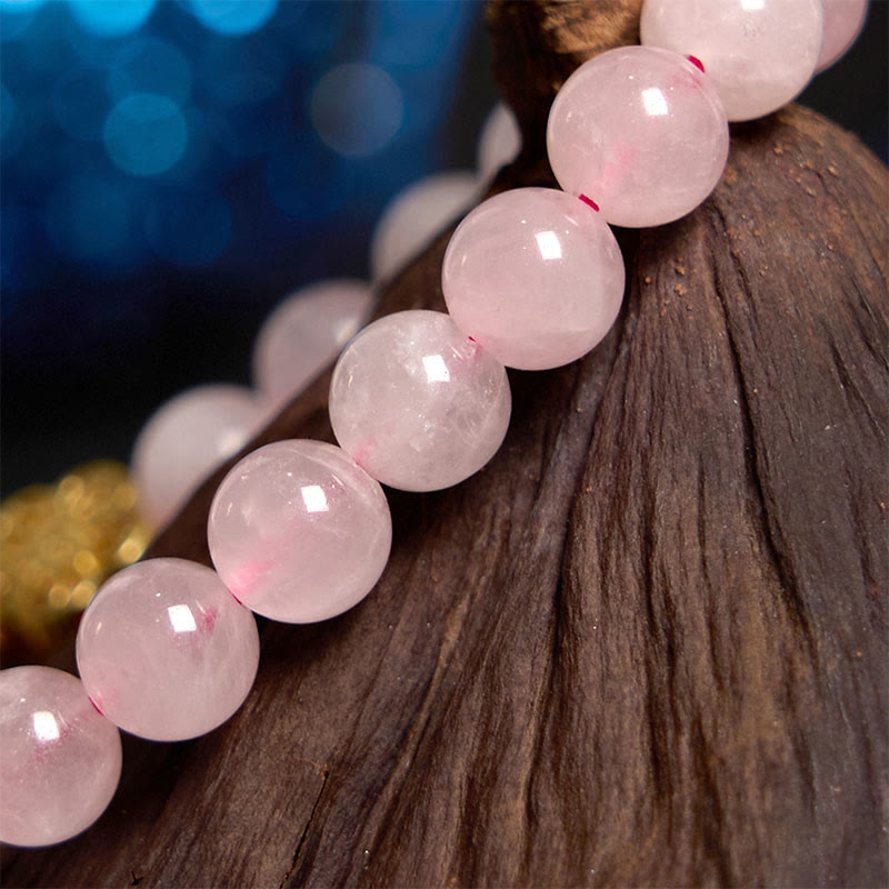 Bransoletka Buddha Stones Różowy Kryształ Cytryn Kwiat Ciepło