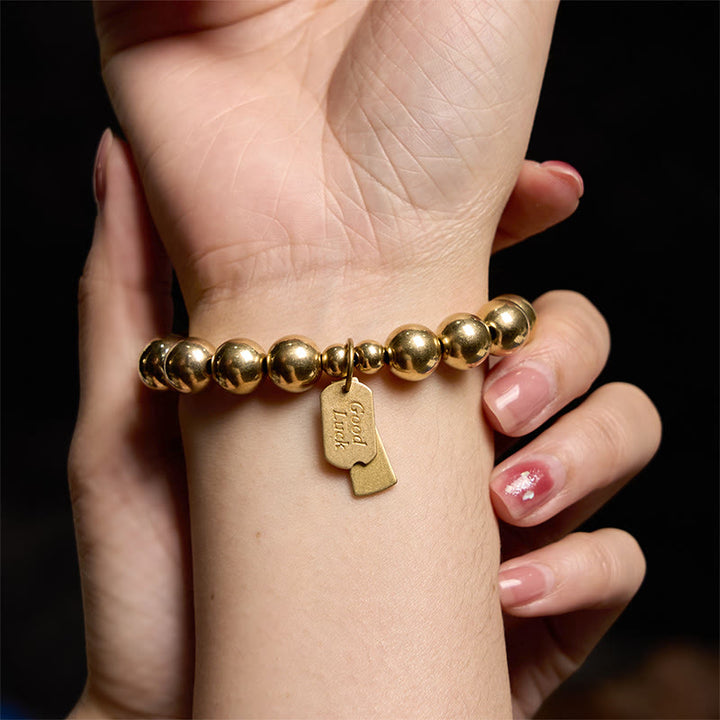 Bransoletka lecznicza z miedzianych Buddha Stones