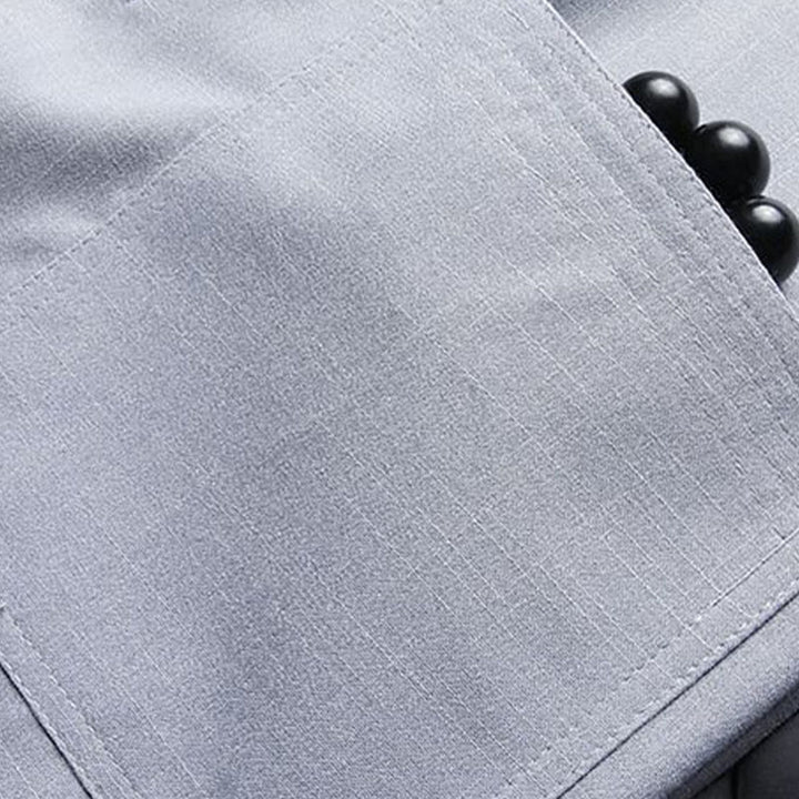 Buddha Stones 2-częściowy Tang Suit Jednolity Kolor Żaba-Guzik Męska Koszula Z Długim Rękawem Spodnie Zestaw - image 12