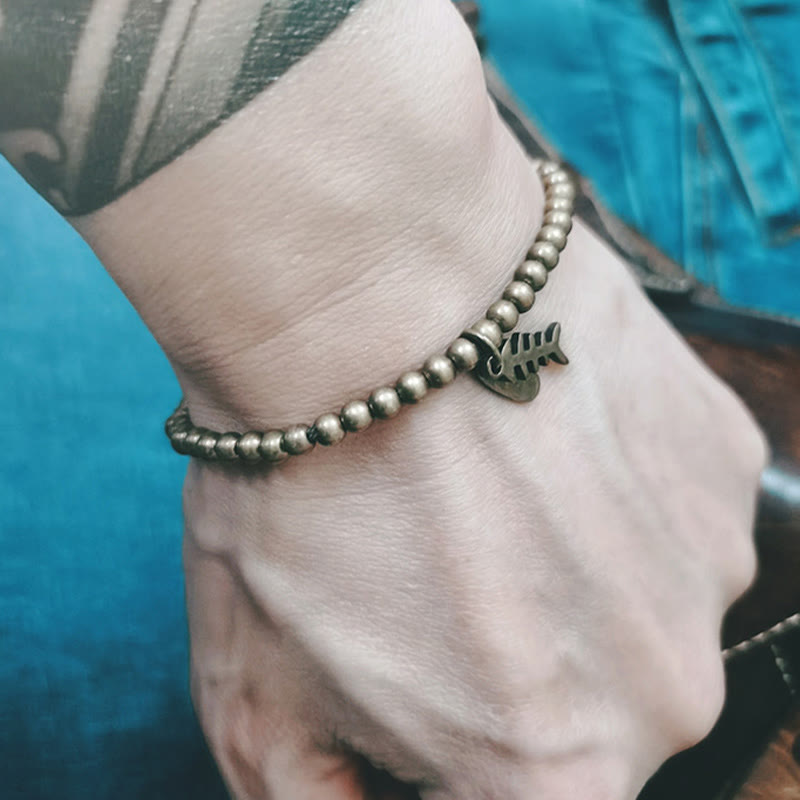 Bransoletka lecznicza z Buddha Stones, miedzianej kości ryby