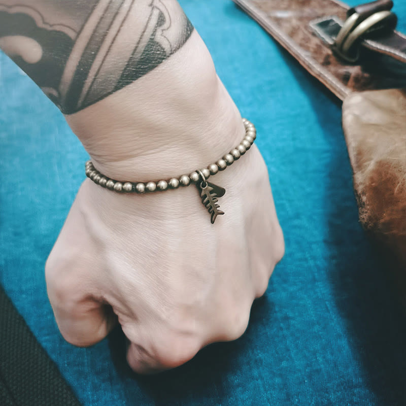 Bransoletka lecznicza z Buddha Stones, miedzianej kości ryby