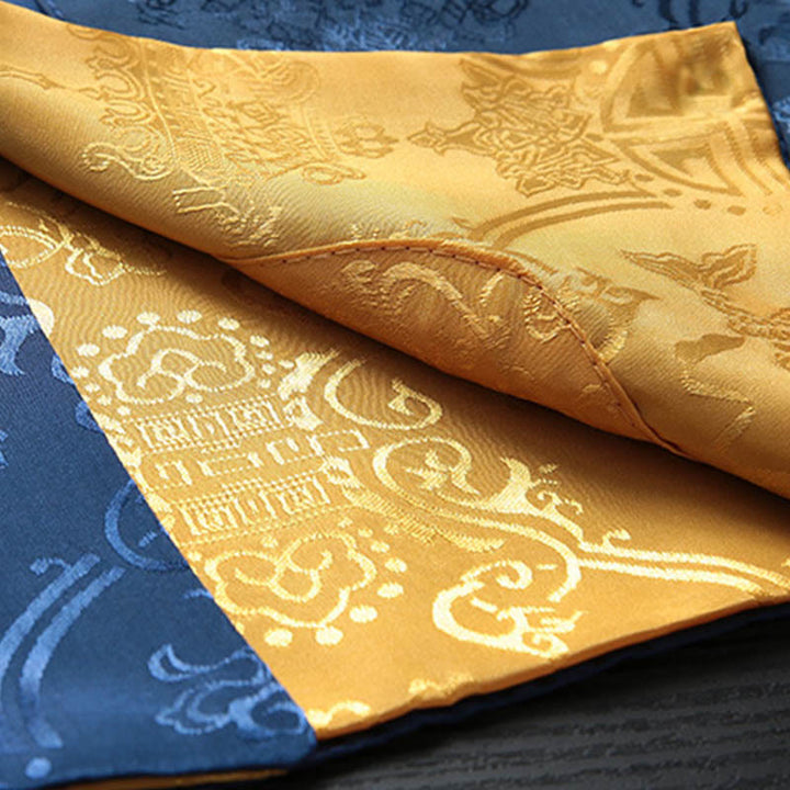 Buddha Stones 2 szt. męski garnitur Tang z wzorem ryby Koi, żabą i guzikami, długi rękaw, spodnie, zestaw - image 14