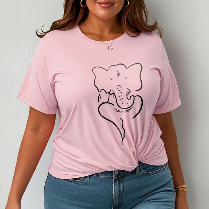 Koszulka z Buddha Stones Kamienie Ganesh Słoń Szkic Wzór T-shirt - image 14