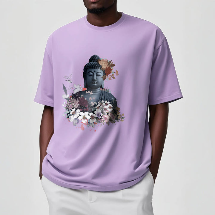 Buddha Stones Kolorowe Kwiaty Wokół Buddy Wzór Koszulka T-shirt - image 18