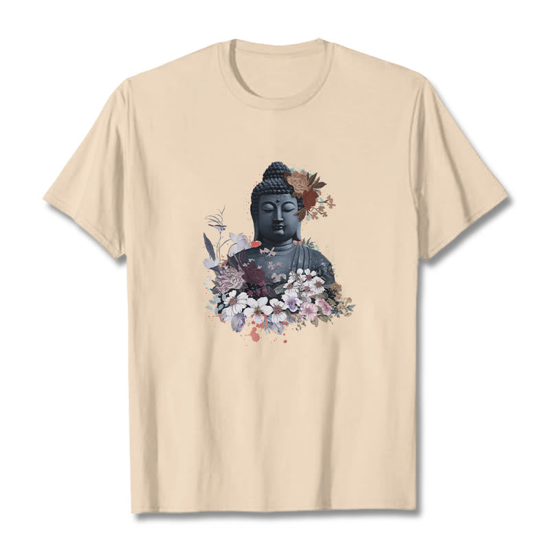 Buddha Stones Kolorowe Kwiaty Wokół Buddy Wzór Koszulka T-shirt - For - 2XL - image 9
