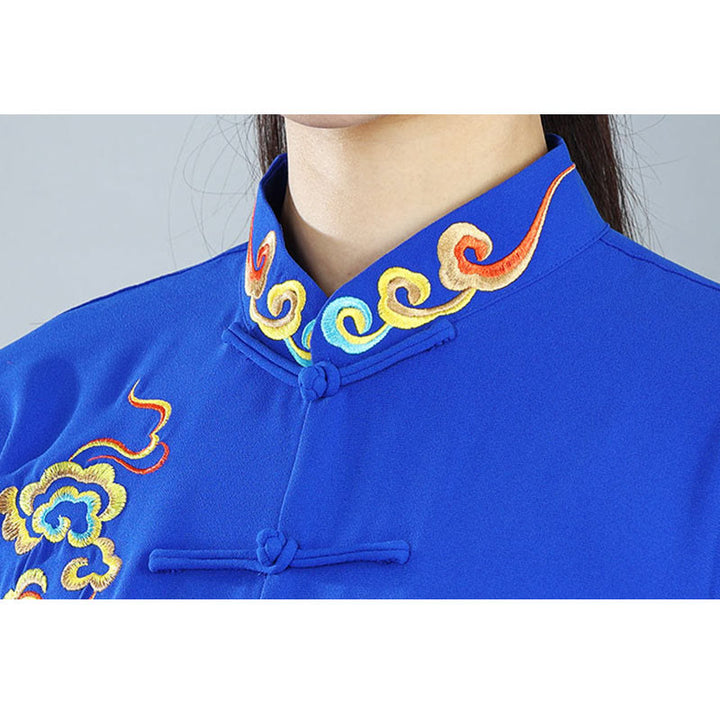 Buddha Stones 2 szt. Jesień Kolorowe Pomyślne Chmury Tai Chi Medytacja Qigong Zen Praktyka Unisex Zestaw Ubrań Bawełnianych