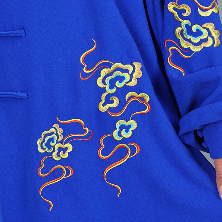 Buddha Stones 2 szt. Jesień Kolorowe Pomyślne Chmury Tai Chi Medytacja Qigong Zen Praktyka Unisex Zestaw Ubrań Bawełnianych