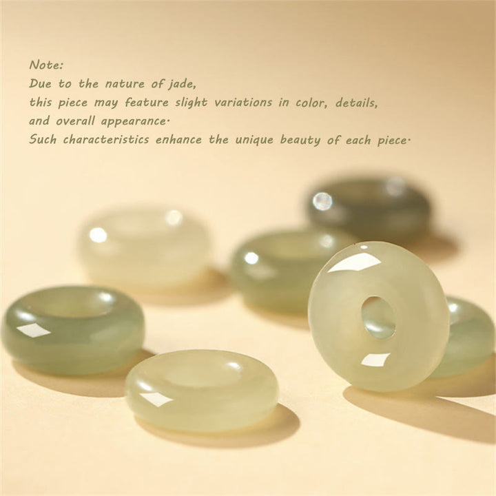 Buddha Stones Naturalne Hetian Jade Peace Buckle Czerwona Sznurkowa Bransoletka Ochronna Szczęścia