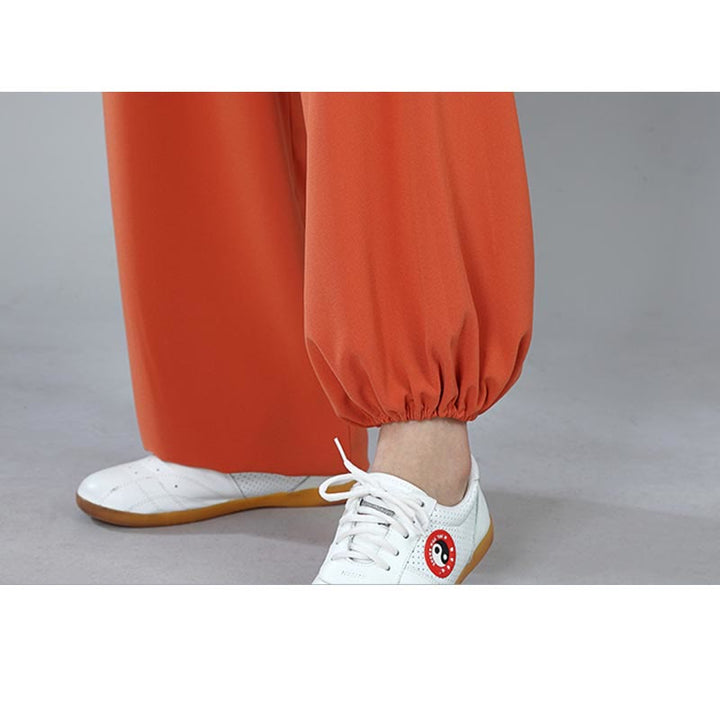 Buddha Stones 2 szt. Jesienne Jednolity Kolor Żaba-Guzik Tai Chi Medytacja Qigong Zen Praktyka Unisex Zestaw Ubrań Bawełnianych