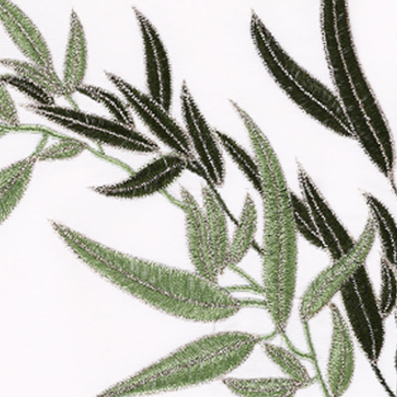 Buddha Stones 2 szt. Jesienne zielone liście bambusa haft żaba-guzik Tai Chi medytacja Qigong Zen praktyka Unisex bawełniany zestaw ubrań