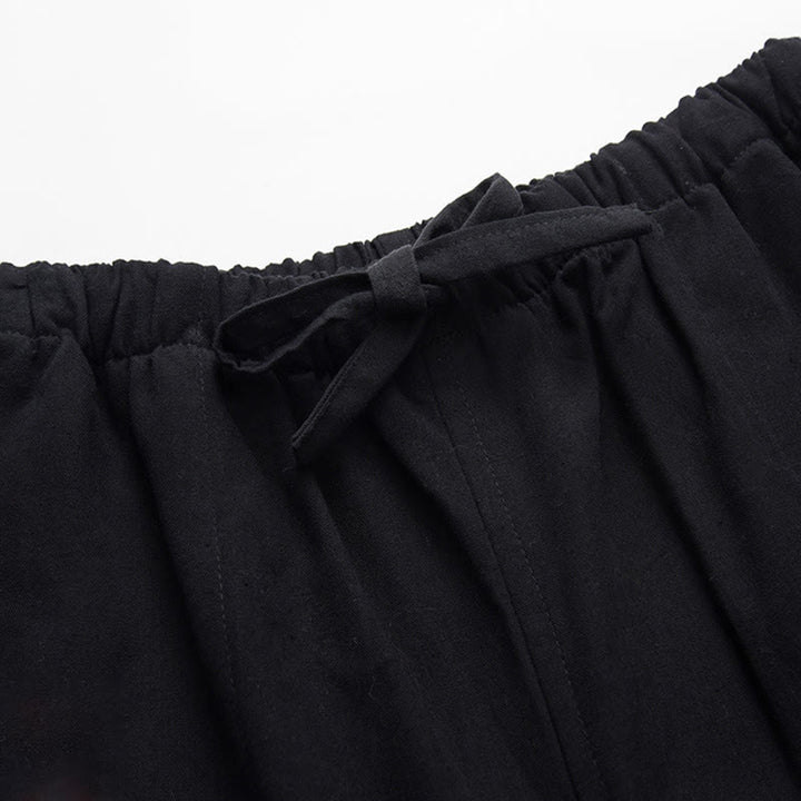 Buddha Stones 2 szt. Jesienny męski garnitur Tang z żabą i guzikami, bawełniana koszula z długim rękawem i spodniami - image 10