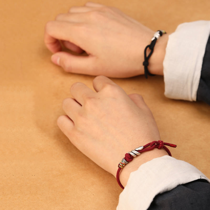 Buddha Stones Czerwony Sznur 925 Srebro Sterlingowe Pierścień Monety Roku Węża Bransoletka Szczęścia Węża - image 10