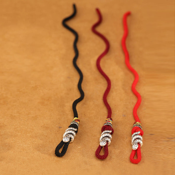 Buddha Stones Czerwony Sznur 925 Srebro Sterlingowe Pierścień Monety Roku Węża Bransoletka Szczęścia Węża - image 14