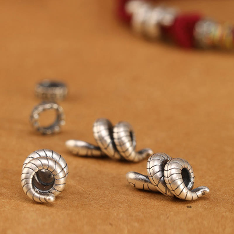 Buddha Stones Czerwony Sznur 925 Srebro Sterlingowe Pierścień Monety Roku Węża Bransoletka Szczęścia Węża - image 15