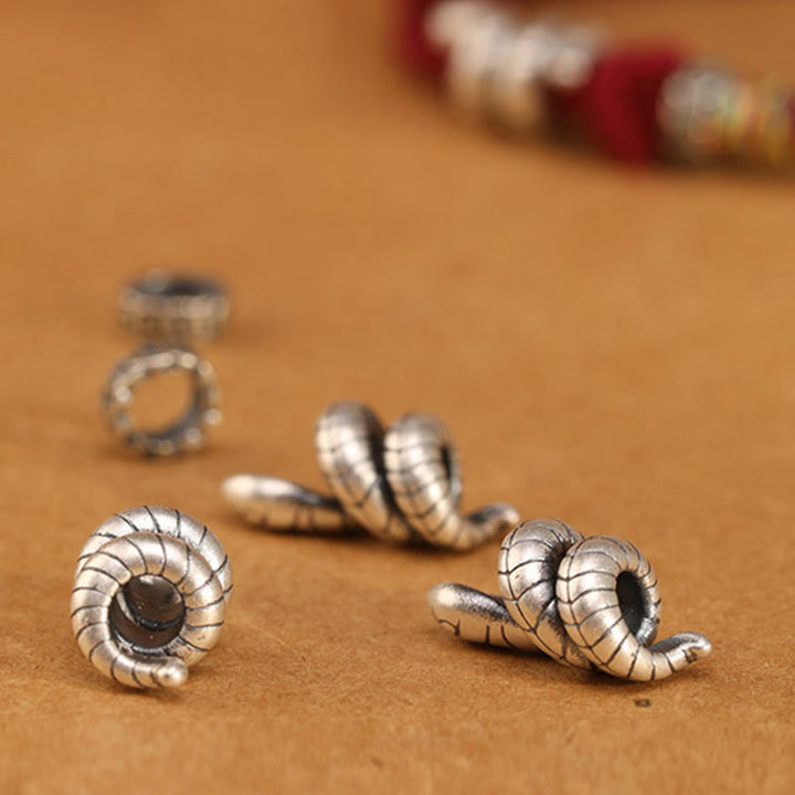 Buddha Stones Czerwony Sznur 925 Srebro Sterlingowe Pierścień Monety Roku Węża Bransoletka Szczęścia Węża - image 15