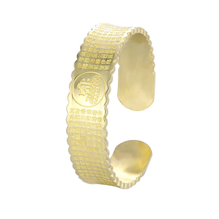 Buddha Stones Wielkie Współczucie Mantra Miedź Mosiądz Szczęście Samoopieka Bransoletka Bangle