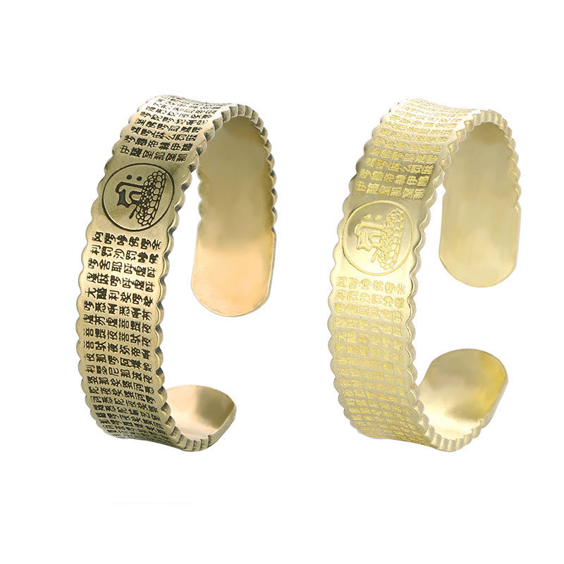 Buddha Stones Wielkie Współczucie Mantra Miedź Mosiądz Szczęście Samoopieka Bransoletka Bangle