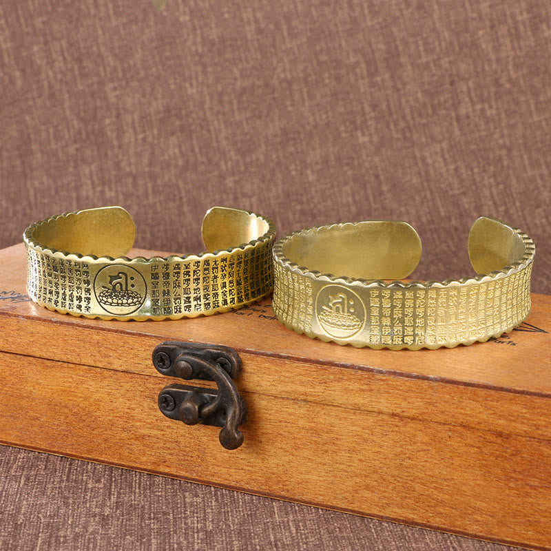 Buddha Stones Wielkie Współczucie Mantra Miedź Mosiądz Szczęście Samoopieka Bransoletka Bangle