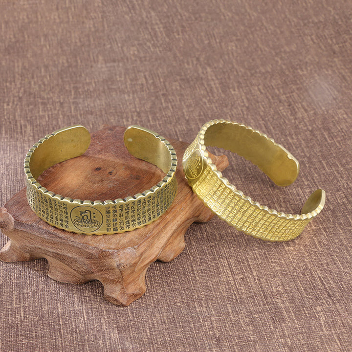 Buddha Stones Wielkie Współczucie Mantra Miedź Mosiądz Szczęście Samoopieka Bransoletka Bangle