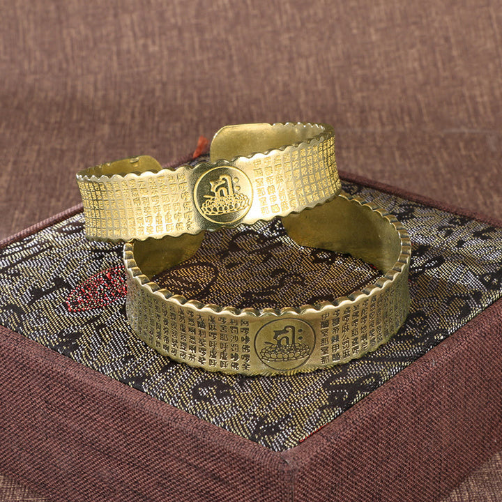 Buddha Stones Wielkie Współczucie Mantra Miedź Mosiądz Szczęście Samoopieka Bransoletka Bangle