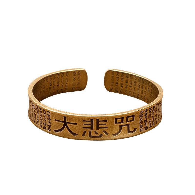 Buddha Stones Wielkie Współczucie Mantra Miedź Mosiądz Szczęście Moc Bransoletka Bangle