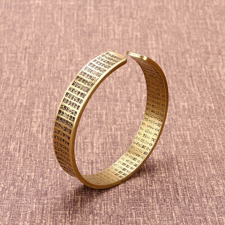 Buddha Stones Wielkie Współczucie Mantra Miedź Mosiądz Szczęście Moc Bransoletka Bangle
