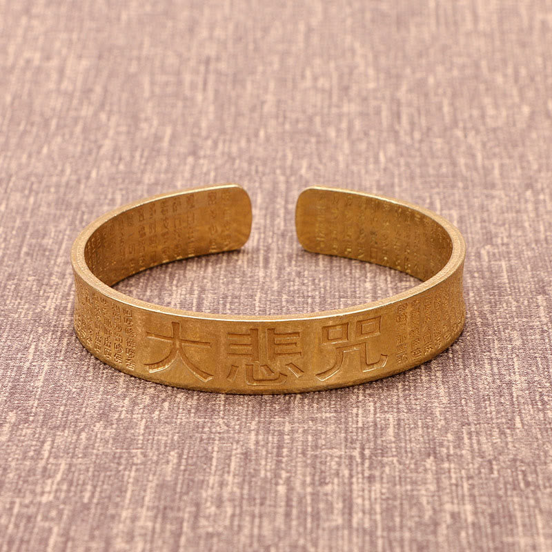 Buddha Stones Wielkie Współczucie Mantra Miedź Mosiądz Szczęście Moc Bransoletka Bangle