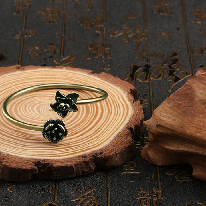 Bransoletka lecznicza z Buddha Stones Peach Blossom z miedzi i mosiądzu